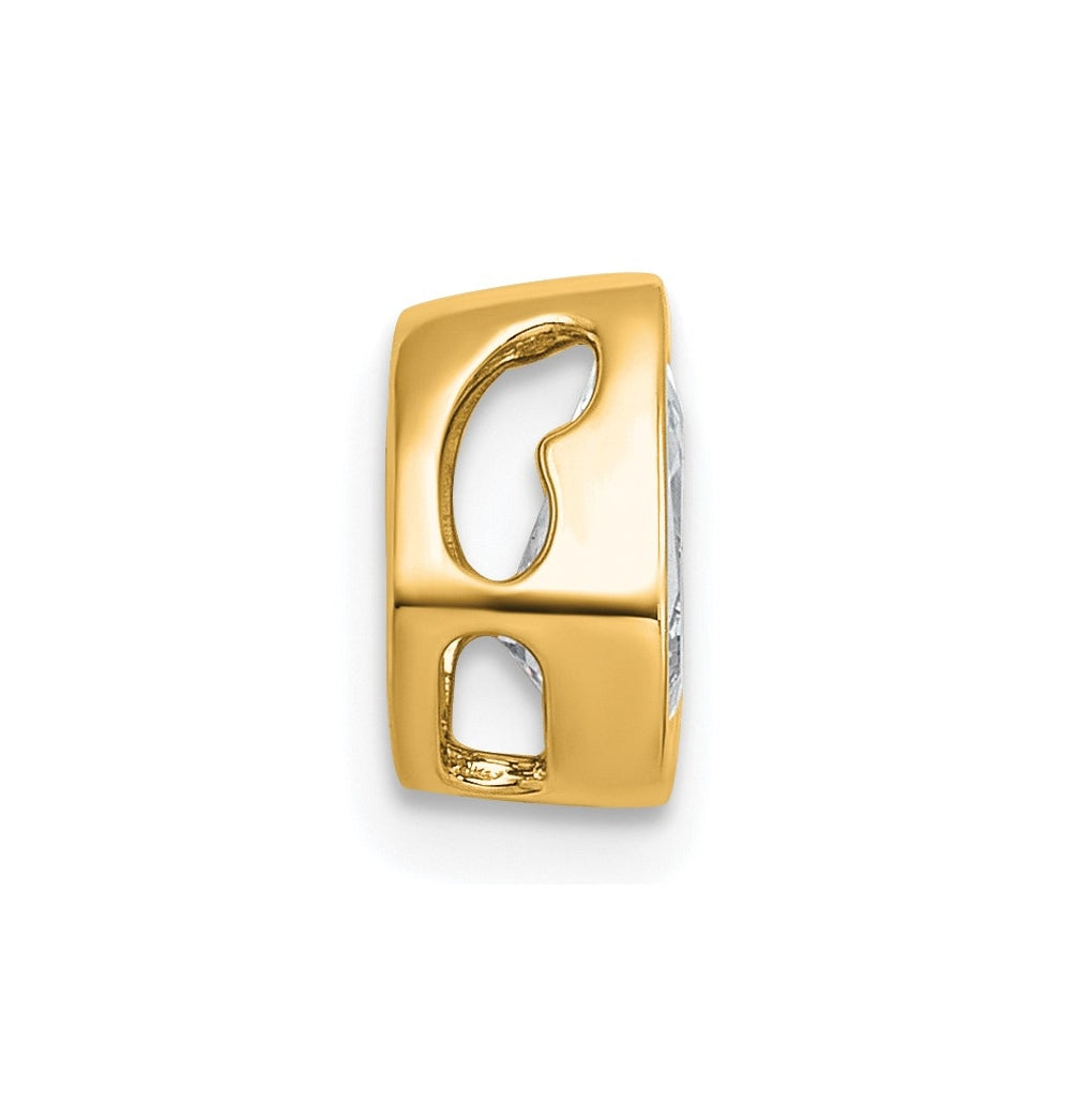 14K Yellow Or White Gold Lab Grown Diamond VS+ F+ Pear Complete Bezel Set Solitaire Chain Slide Pendant