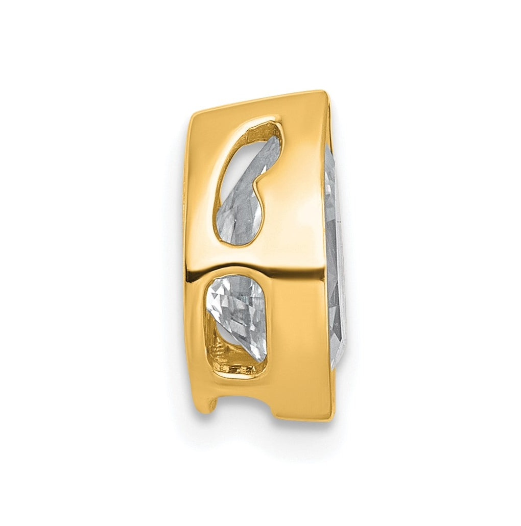 14K Yellow Or White Gold Certified Lab Grown Diamond VS+ F+ Pear Complete Bezel Set Solitaire Chain Slide Pendant