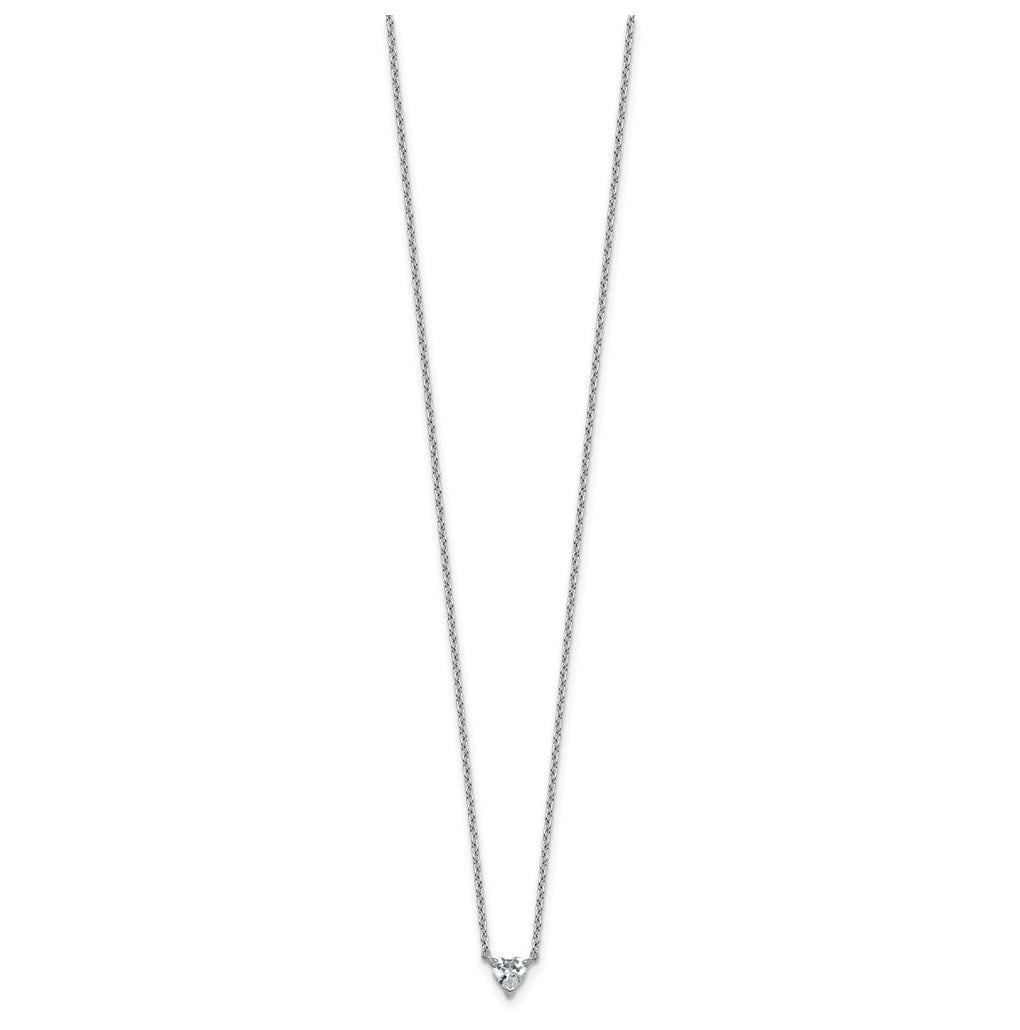 14K Yellow Or White Gold Lab Grown Diamond VS+ F+ Heart Complete 18 inch Three Prong Pendant Necklace