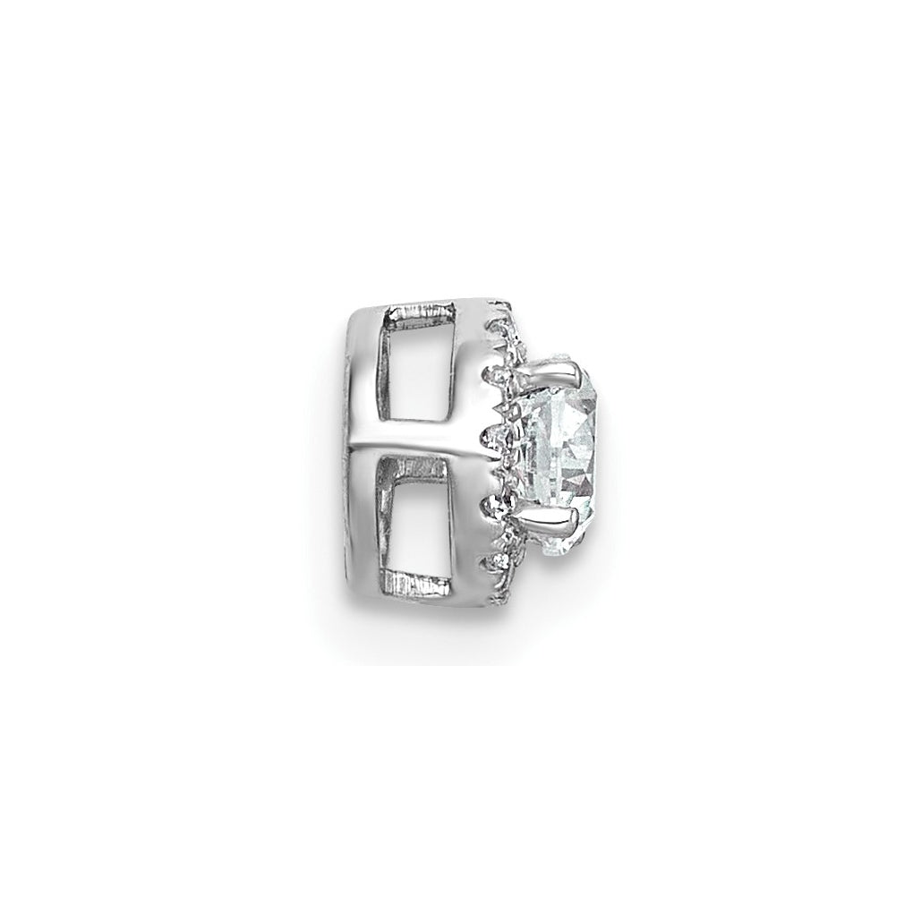 14K Yellow Or White Gold Lab Grown Diamond VS+ F+ Round Complete Halo Chain Slide Pendant
