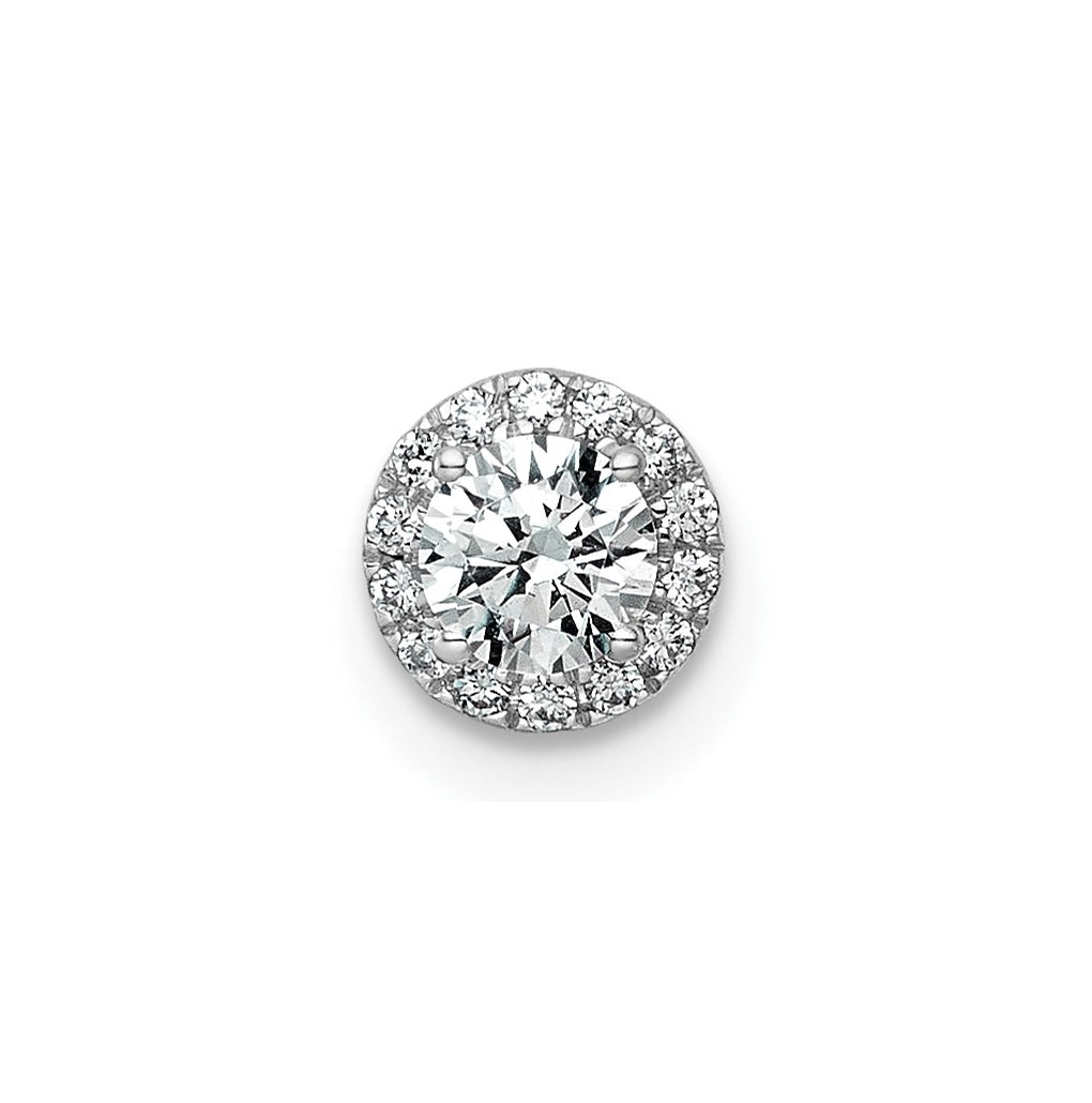 14K Yellow Or White Gold Lab Grown Diamond VS+ F+ Round Complete Halo Chain Slide Pendant