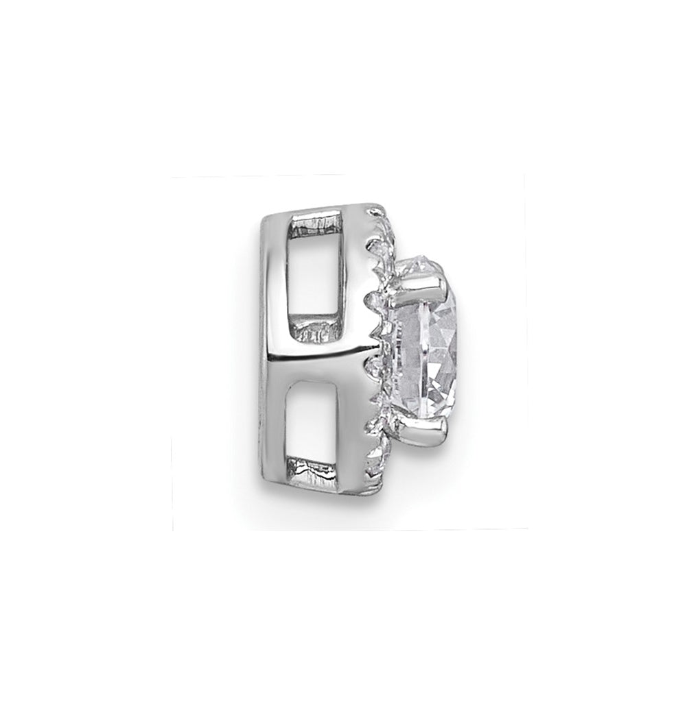 14K Yellow Or White Gold Lab Grown Diamond VS+ F+ Round Complete Halo Chain Slide Pendant