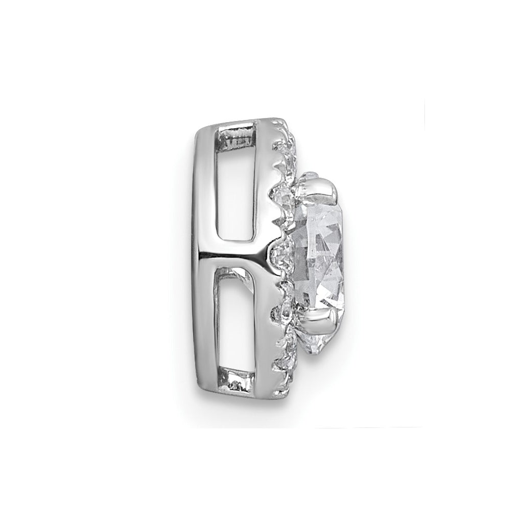 14K Yellow Or White Gold Certified Lab Grown Diamond VS+ F+ Round Complete Halo Chain Slide Pendant