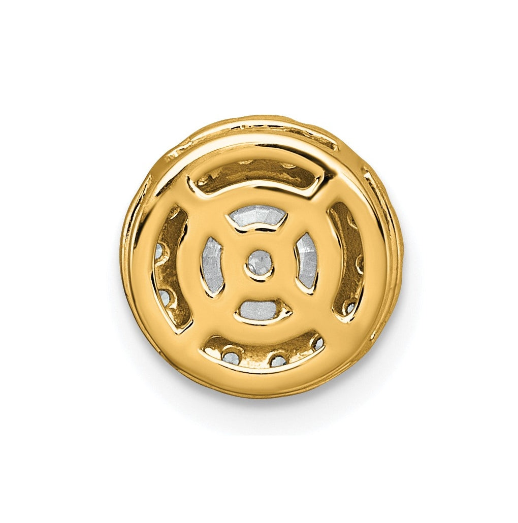 14K Yellow Or White Gold Certified Lab Grown Diamond VS+ F+ Round Complete Halo Chain Slide Pendant