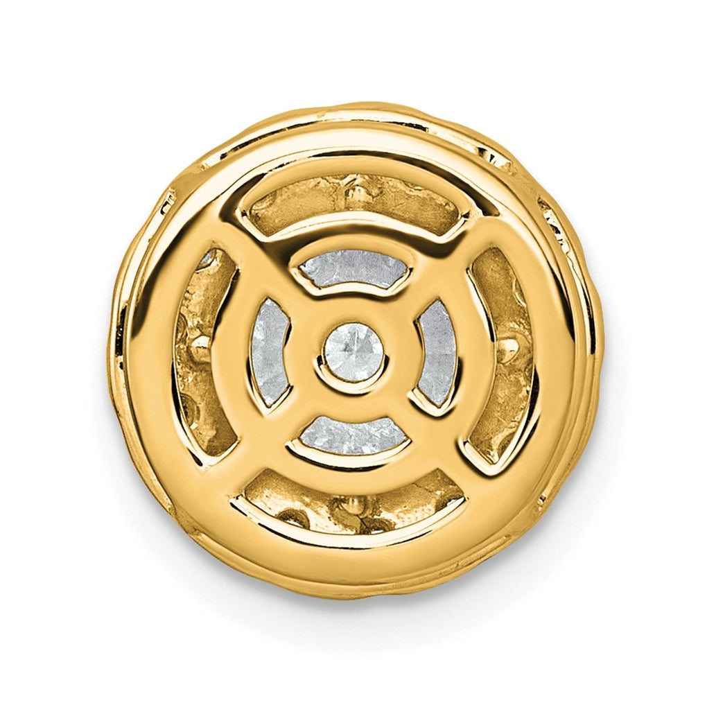 14K Yellow Or White Gold Lab Grown Diamond VS+ F+ Round Complete Halo Chain Slide Pendant