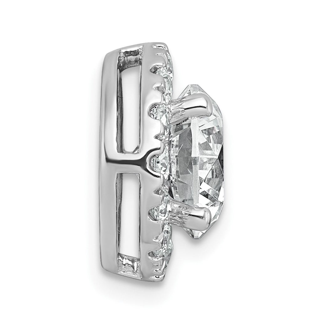 14K Yellow Or White Gold Certified Lab Grown Diamond VS+ F+ Round Complete Halo Chain Slide Pendant