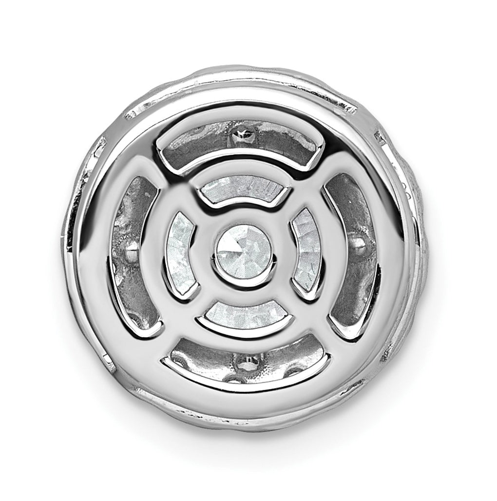14K Yellow Or White Gold Certified Lab Grown Diamond VS+ F+ Round Complete Halo Chain Slide Pendant
