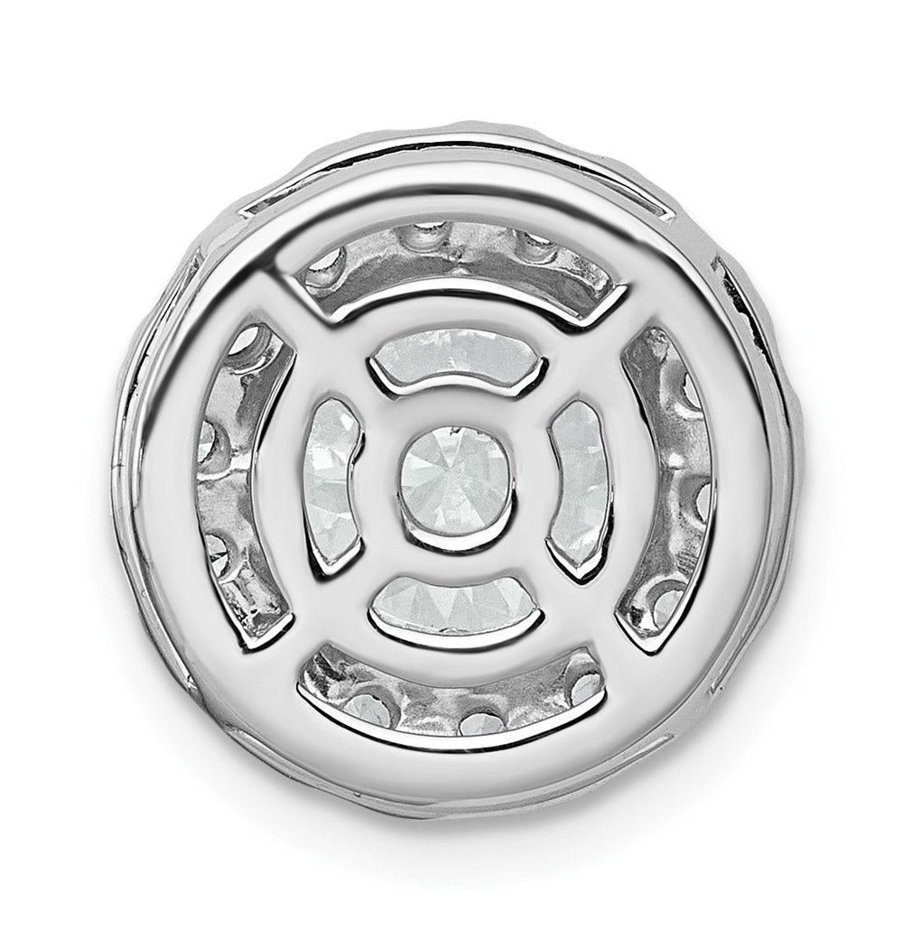 14K Yellow Or White Gold Certified Lab Grown Diamond VS+ F+ Round Complete Halo Chain Slide Pendant