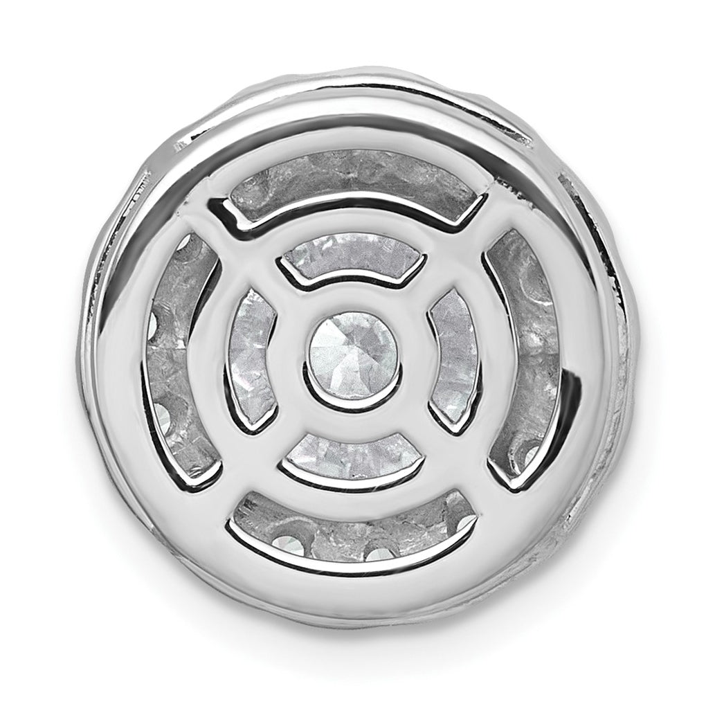 14K Yellow Or White Gold Certified Lab Grown Diamond VS+ F+ Round Complete Halo Chain Slide Pendant