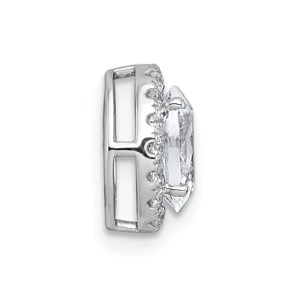 14K Yellow Or White Gold Lab Grown Diamond VS+ F+ Round Complete Halo Chain Slide Pendant