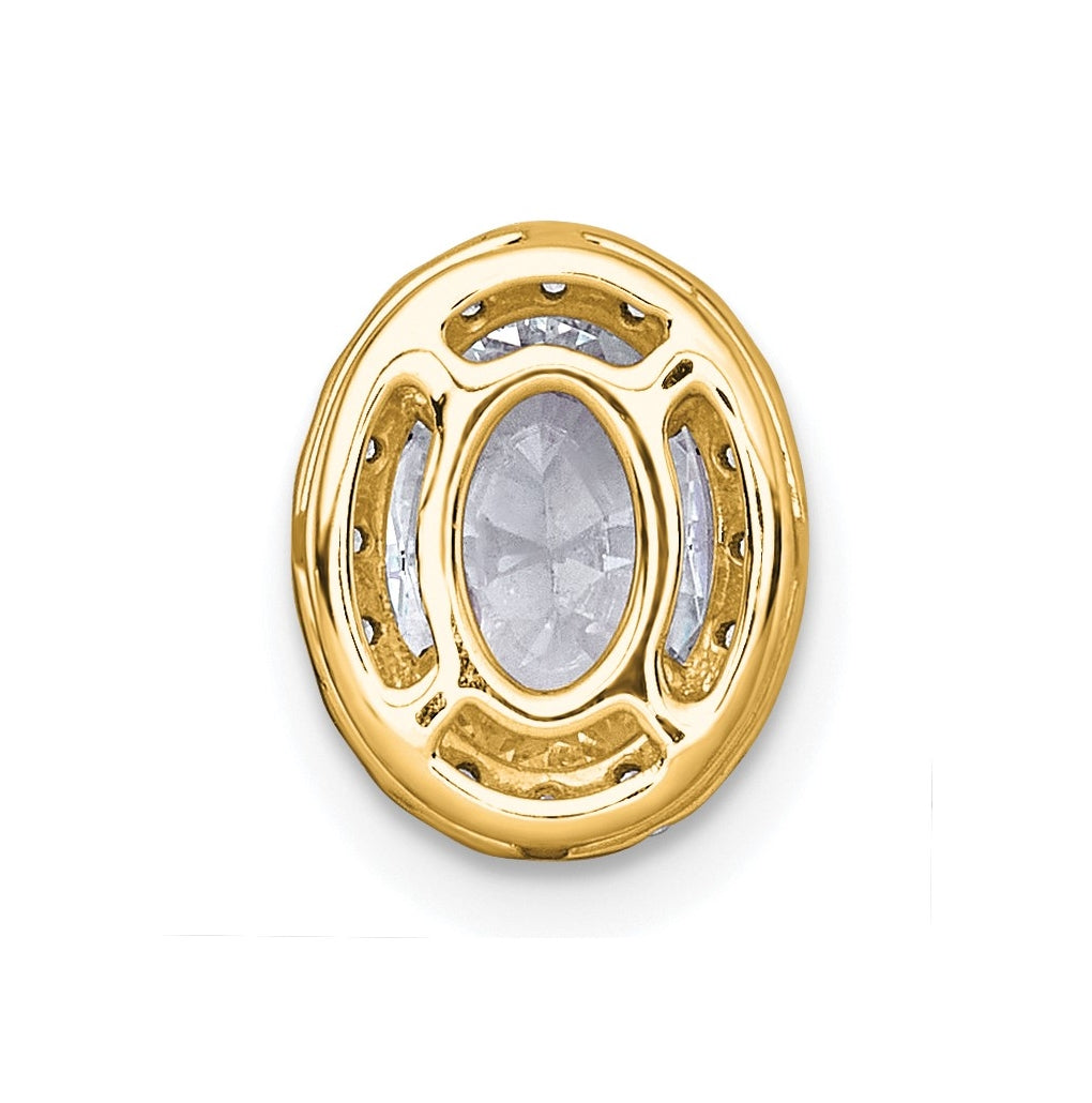 14K Yellow Or White Gold Certified Lab Grown Diamond VS+ F+ Round Complete Halo Chain Slide Pendant