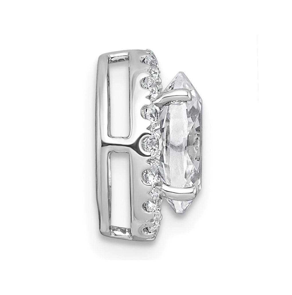 14K Yellow Or White Gold Certified Lab Grown Diamond VS+ F+ Round Complete Halo Chain Slide Pendant