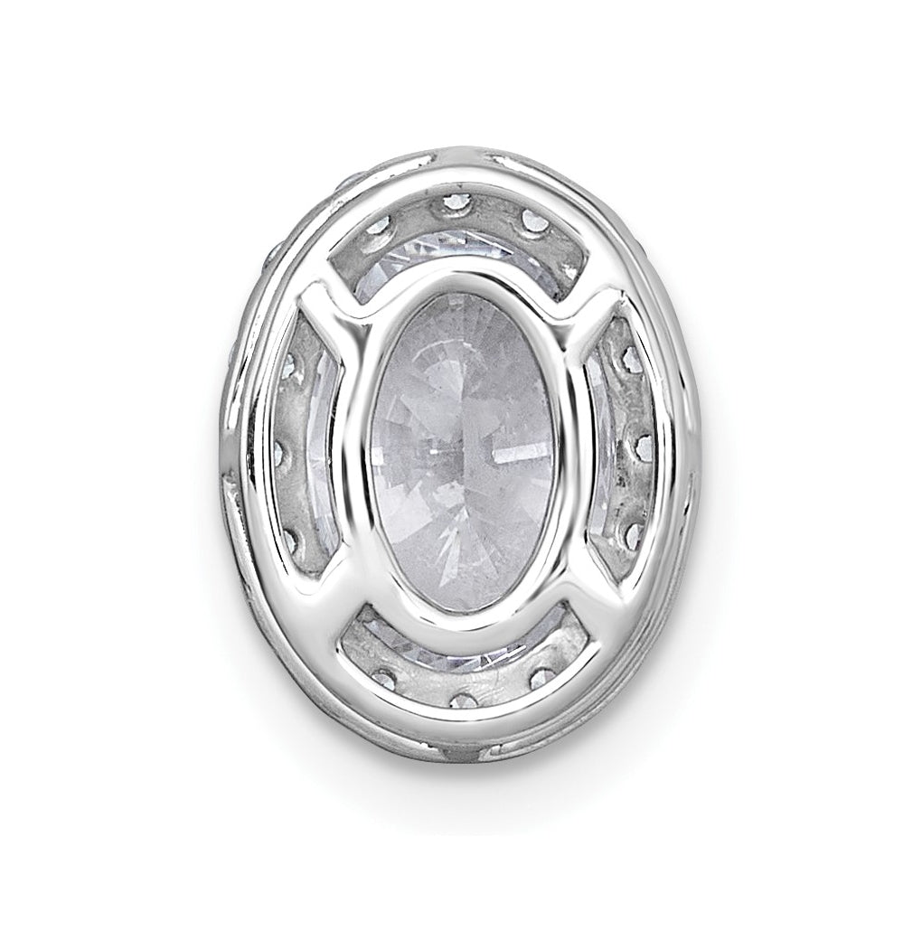 14K Yellow Or White Gold Certified Lab Grown Diamond VS+ F+ Round Complete Halo Chain Slide Pendant