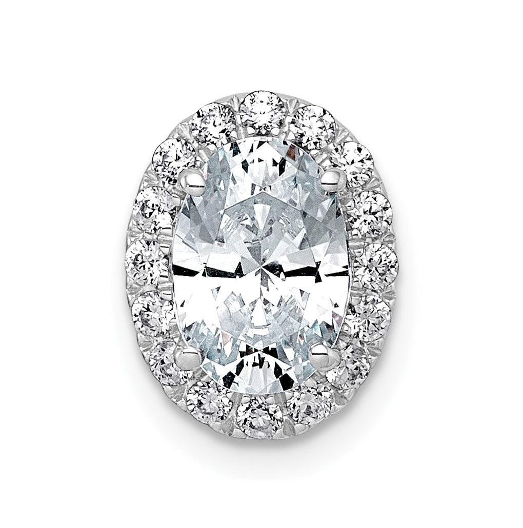 14K Yellow Or White Gold Certified Lab Grown Diamond VS+ F+ Round Complete Halo Chain Slide Pendant