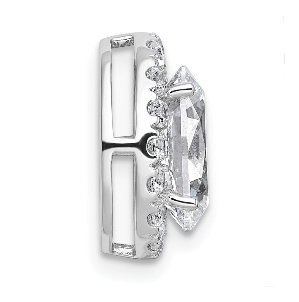 14K Yellow Or White Gold Certified Lab Grown Diamond VS+ F+ Round Complete Halo Chain Slide Pendant