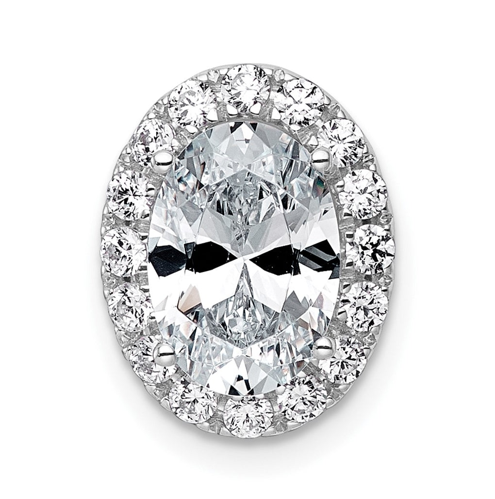 14K Yellow Or White Gold Certified Lab Grown Diamond VS+ F+ Round Complete Halo Chain Slide Pendant