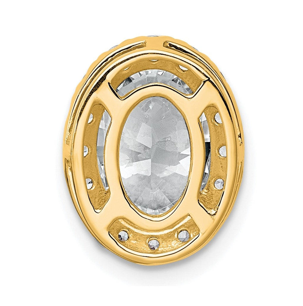 14K Yellow Or White Gold Lab Grown Diamond VS+ F+ Round Complete Halo Chain Slide Pendant