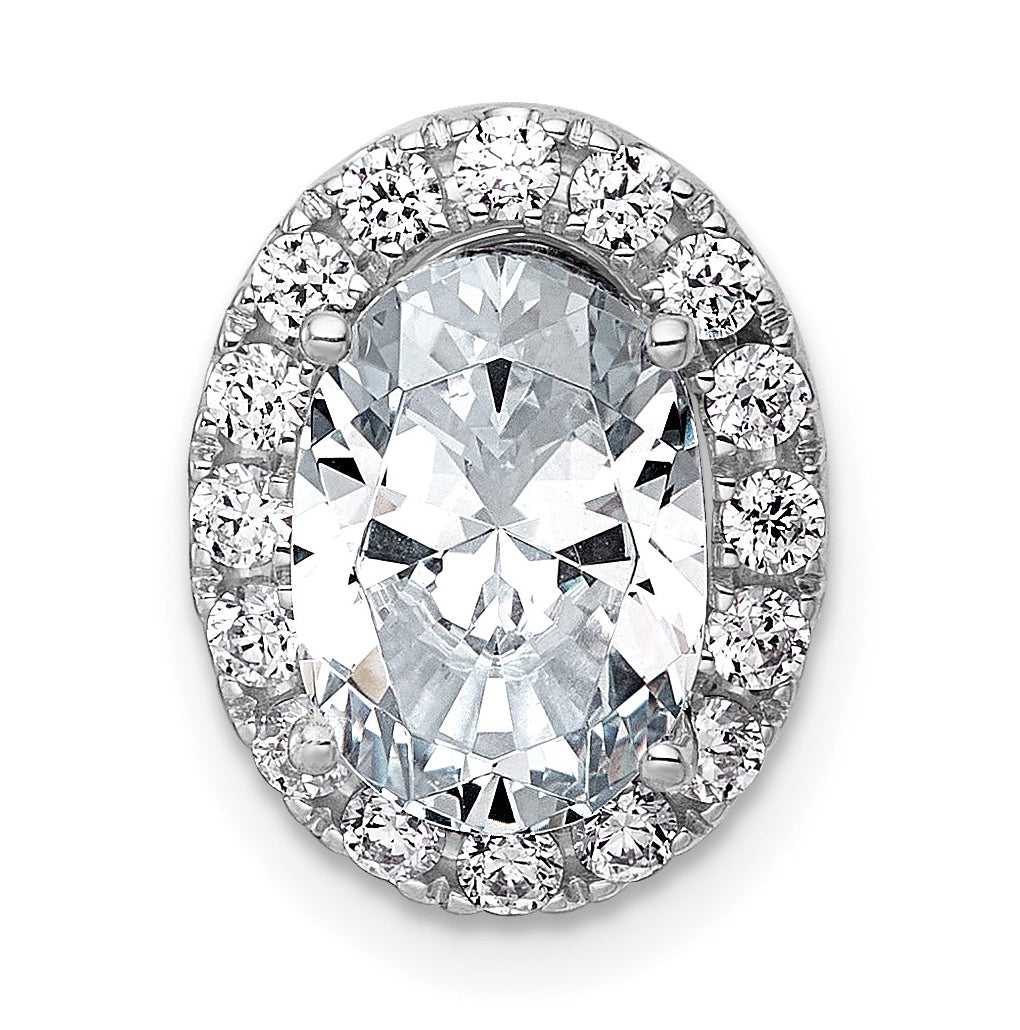 14K Yellow Or White Gold Certified Lab Grown Diamond VS+ F+ Round Complete Halo Chain Slide Pendant