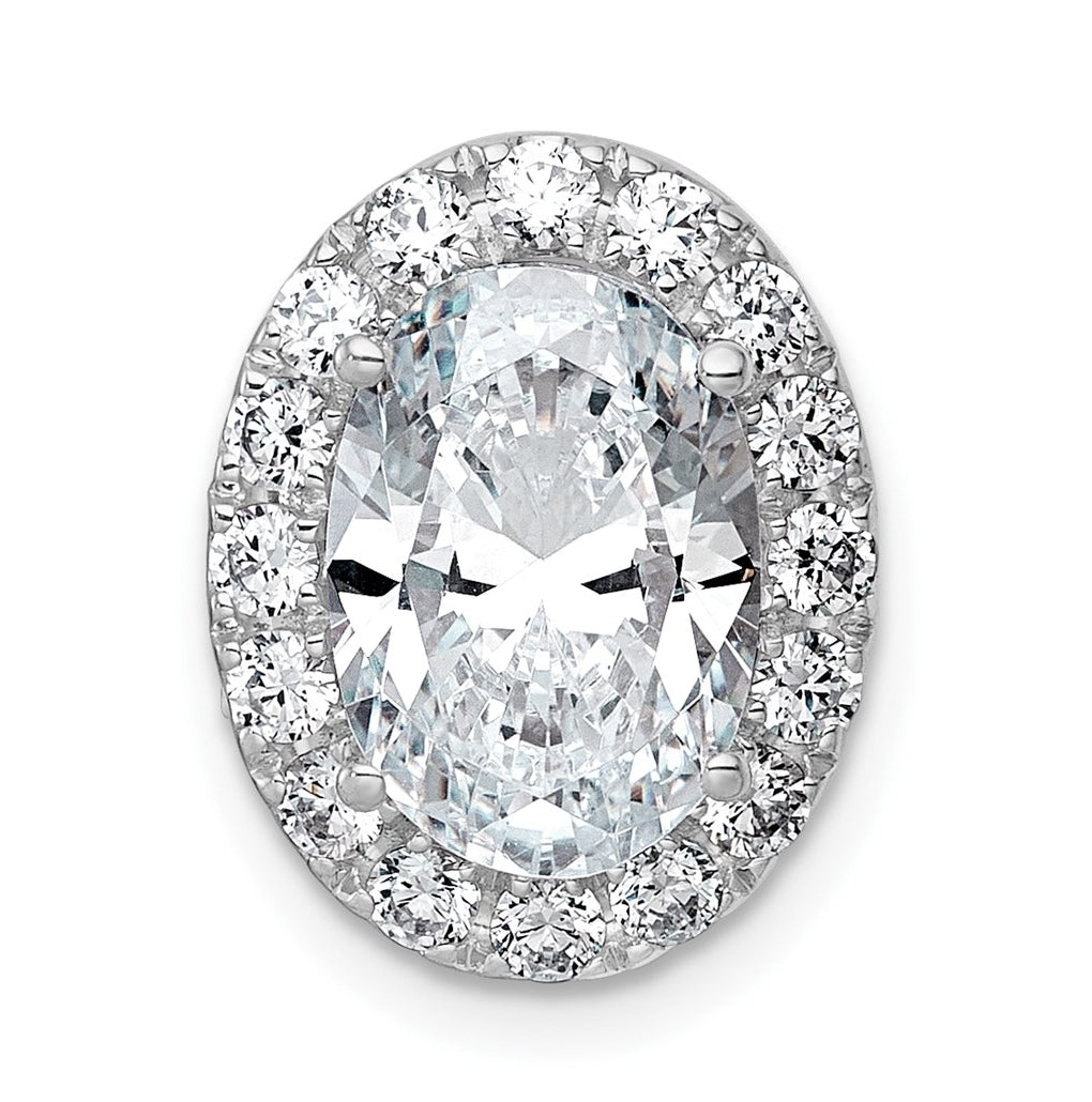 14K Yellow Or White Gold Certified Lab Grown Diamond VS+ F+ Round Complete Halo Chain Slide Pendant