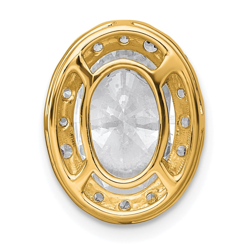 14K Yellow Or White Gold Certified Lab Grown Diamond VS+ F+ Round Complete Halo Chain Slide Pendant