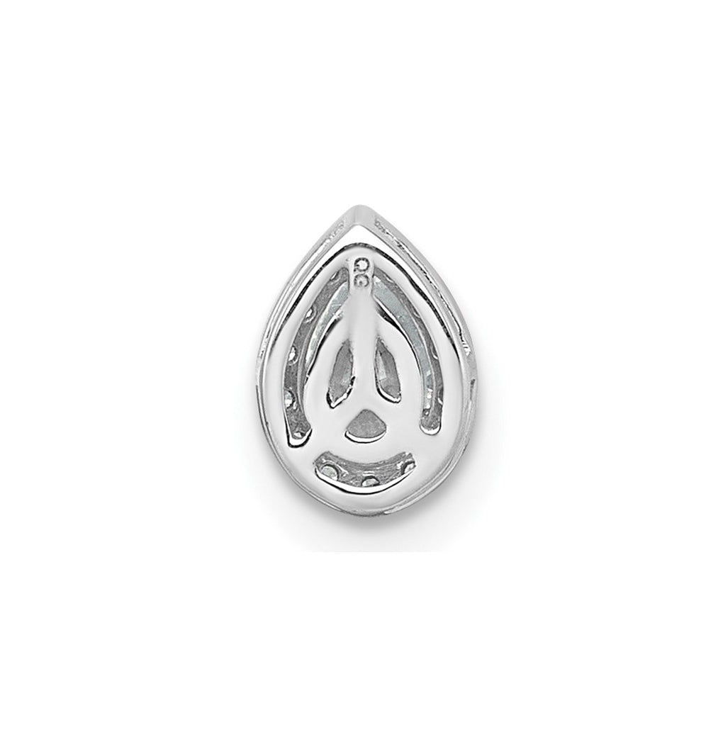 14K Yellow Or White Gold Lab Grown Diamond VS+ F+ Pear Complete Halo Chain Slide Pendant