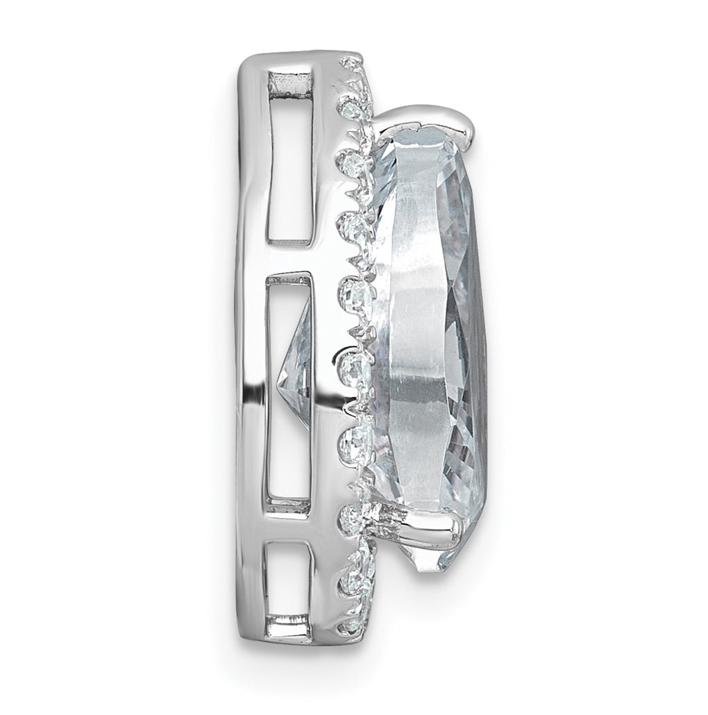 14K Yellow Or White Gold Certified Lab Grown Diamond VS+ F+ Pear Complete Halo Chain Slide Pendant