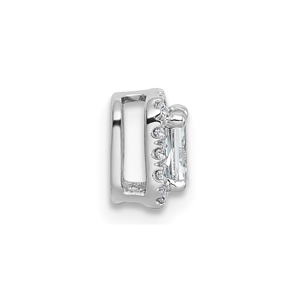 14K Yellow Or White Gold Lab Grown Diamond VS+ F+ Radiant Complete Halo Chain Slide Pendant