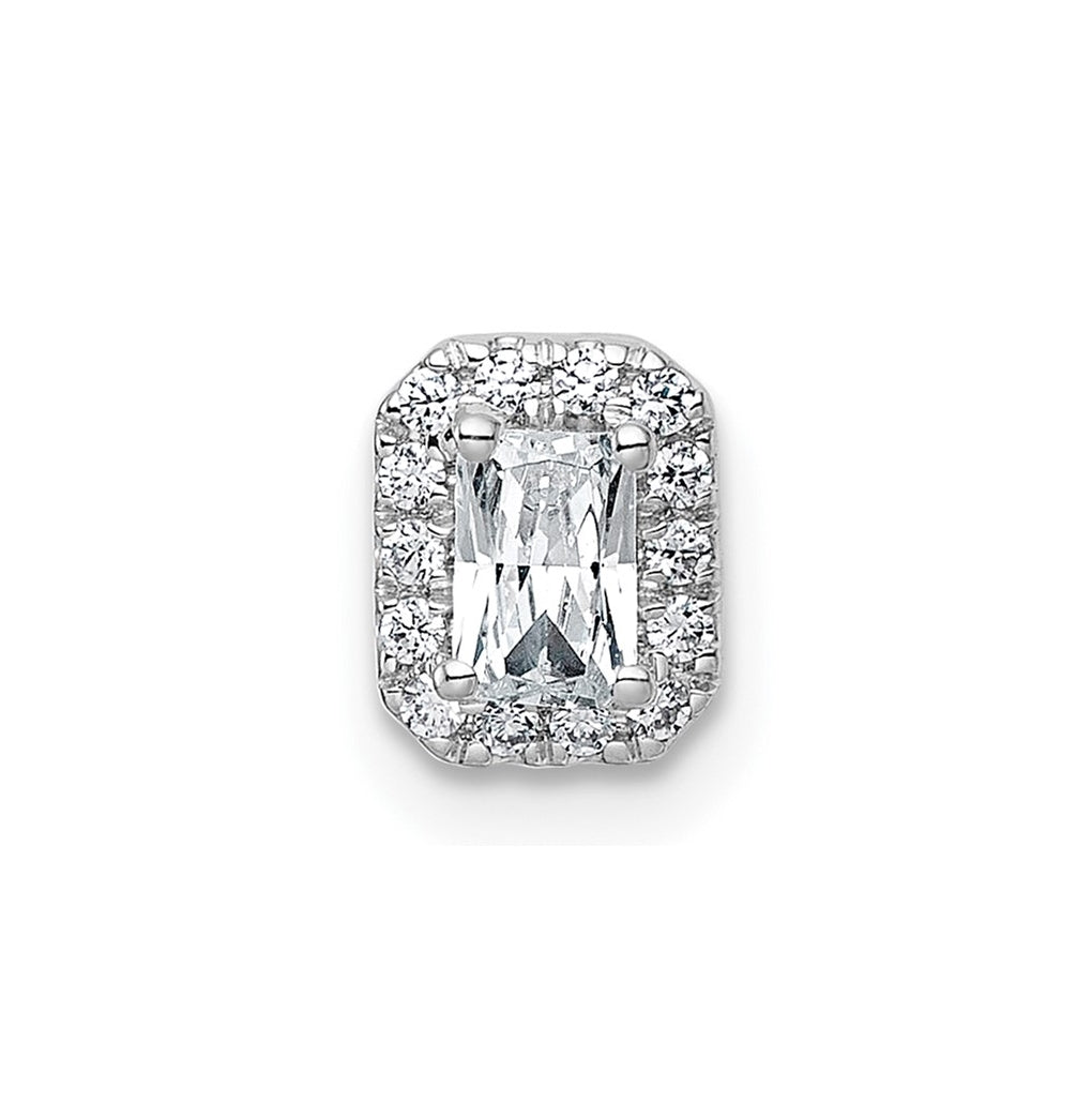 14K Yellow Or White Gold Lab Grown Diamond VS+ F+ Radiant Complete Halo Chain Slide Pendant