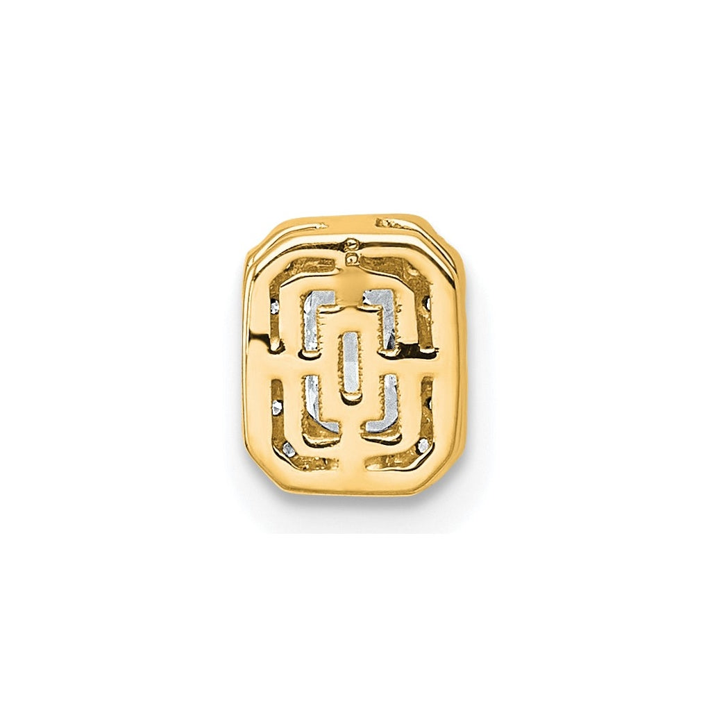 14K Yellow Or White Gold Lab Grown Diamond VS+ F+ Radiant Complete Halo Chain Slide Pendant