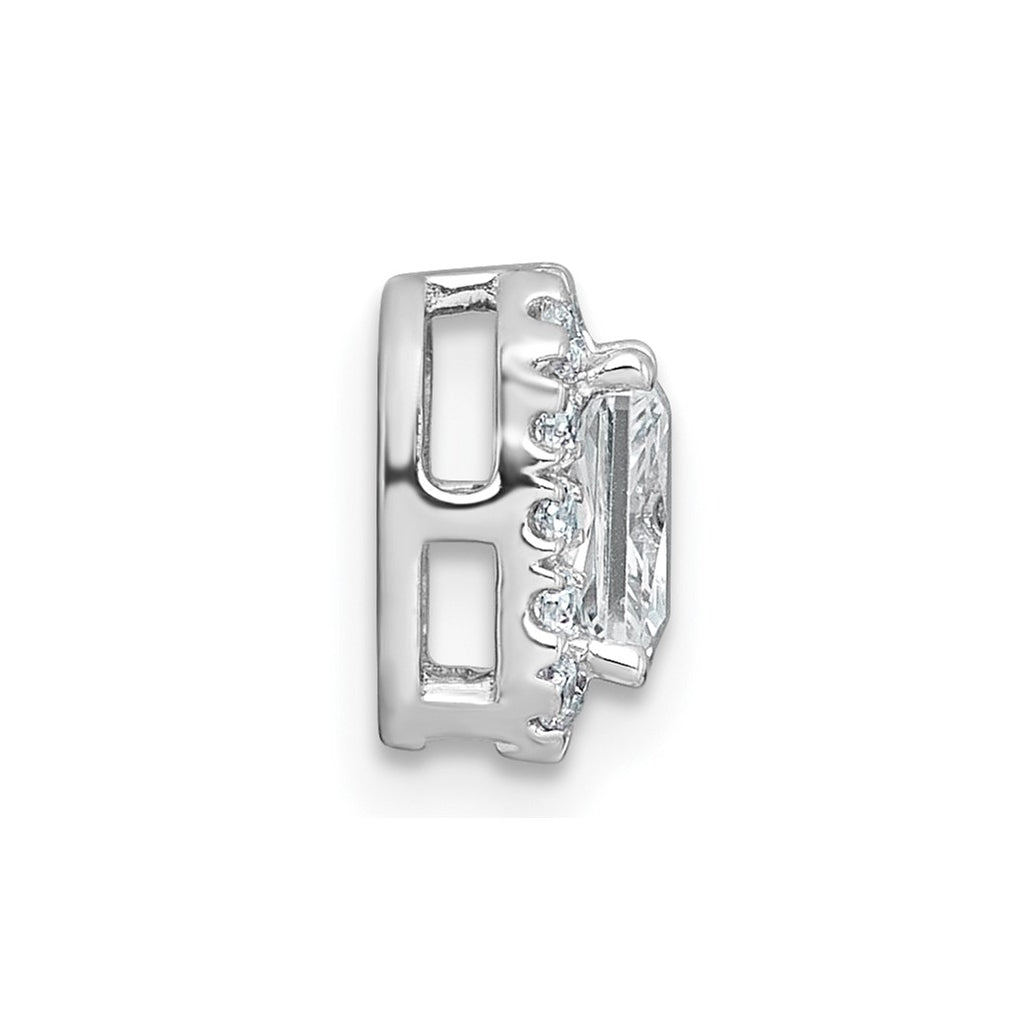 14K Yellow Or White Gold Lab Grown Diamond VS+ F+ Radiant Complete Halo Chain Slide Pendant