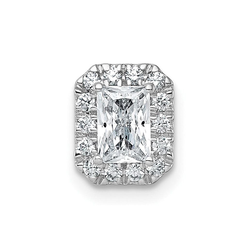 14K Yellow Or White Gold Lab Grown Diamond VS+ F+ Radiant Complete Halo Chain Slide Pendant