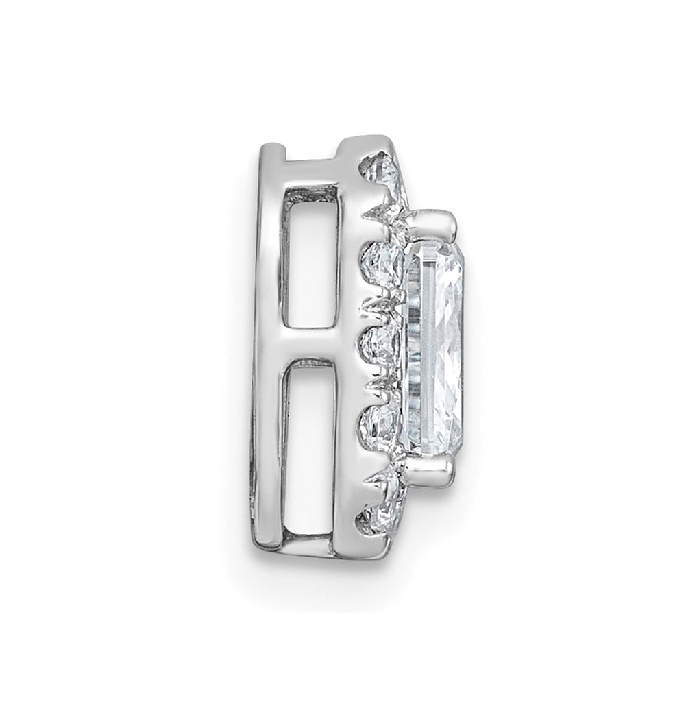 14K Yellow Or White Gold Certified Lab Grown Diamond VS+ F+ Radiant Complete Halo Chain Slide Pendant