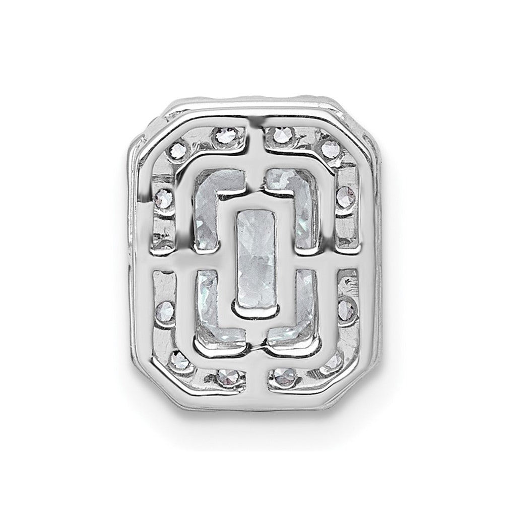 14K Yellow Or White Gold Lab Grown Diamond VS+ F+ Radiant Complete Halo Chain Slide Pendant