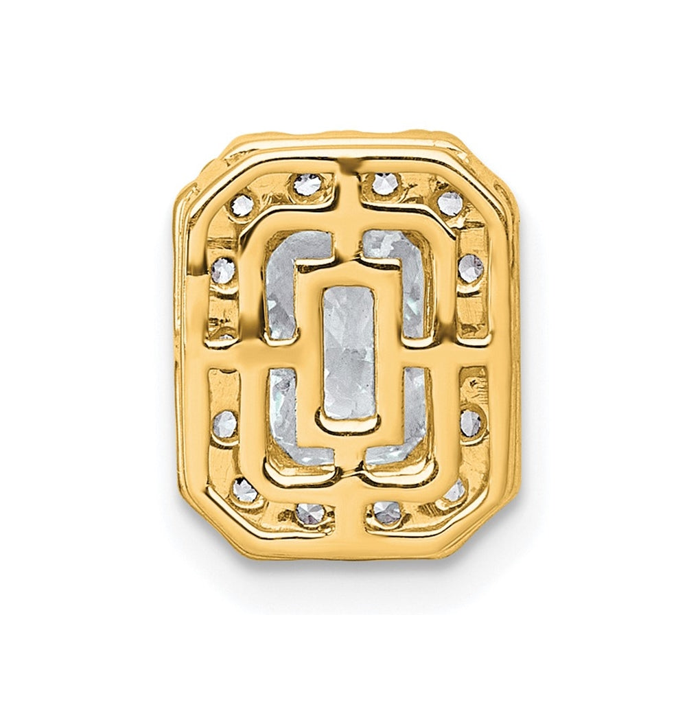 14K Yellow Or White Gold Certified Lab Grown Diamond VS+ F+ Radiant Complete Halo Chain Slide Pendant