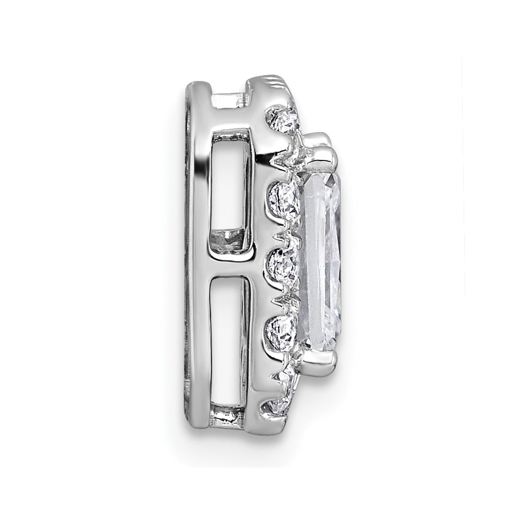 14K Yellow Or White Gold Lab Grown Diamond VS+ F+ Radiant Complete Halo Chain Slide Pendant