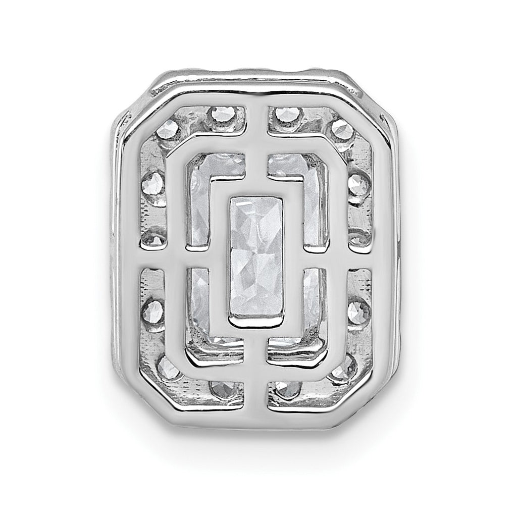 14K Yellow Or White Gold Lab Grown Diamond VS+ F+ Radiant Complete Halo Chain Slide Pendant