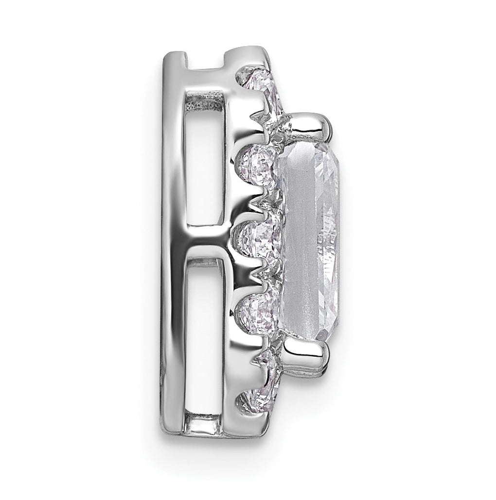 14K Yellow Or White Gold Certified Lab Grown Diamond VS+ F+ Radiant Complete Halo Chain Slide Pendant