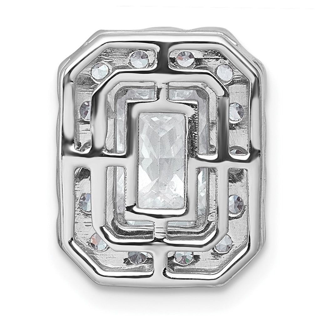 14K Yellow Or White Gold Lab Grown Diamond VS+ F+ Radiant Complete Halo Chain Slide Pendant