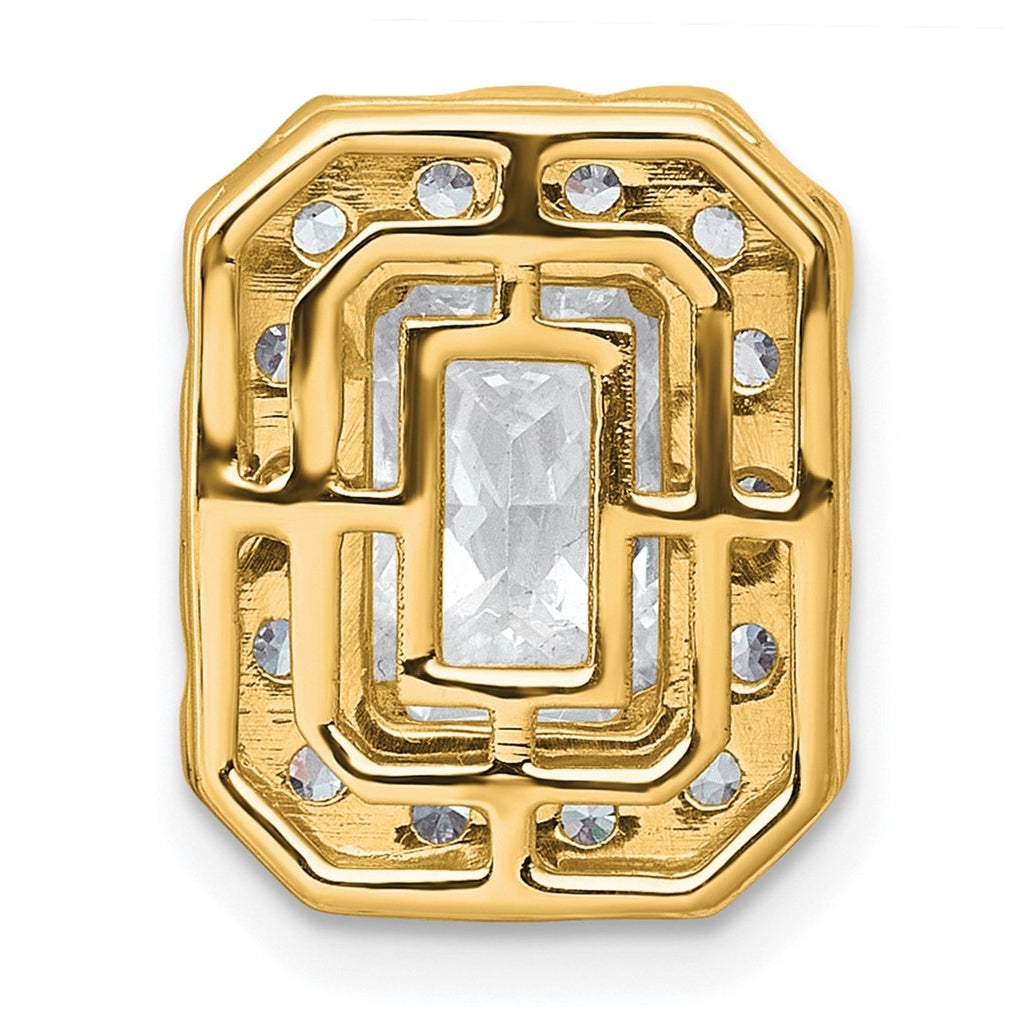 14K Yellow Or White Gold Certified Lab Grown Diamond VS+ F+ Radiant Complete Halo Chain Slide Pendant