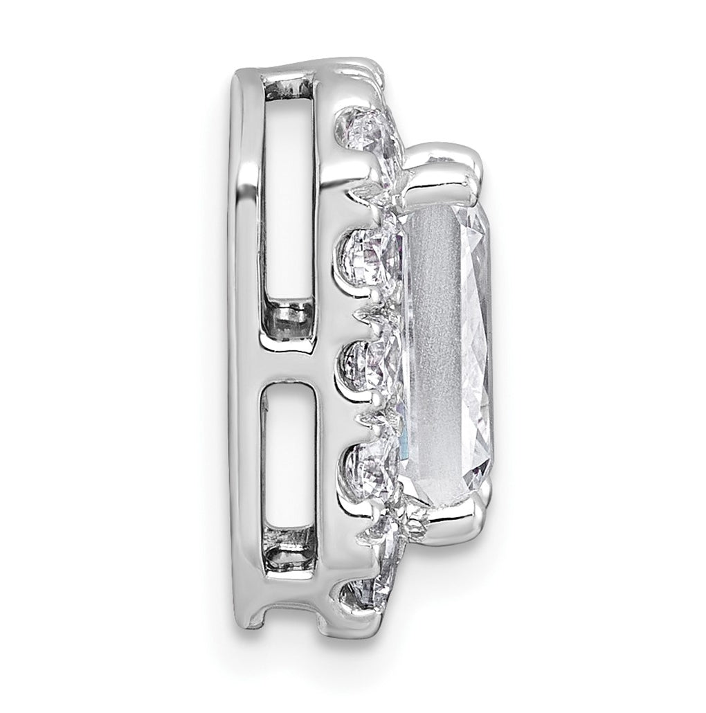 14K Yellow Or White Gold Certified Lab Grown Diamond VS+ F+ Radiant Complete Halo Chain Slide Pendant