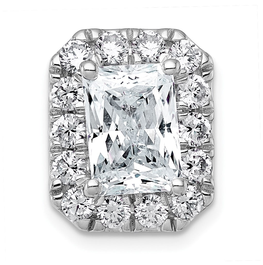 14K Yellow Or White Gold Certified Lab Grown Diamond VS+ F+ Radiant Complete Halo Chain Slide Pendant