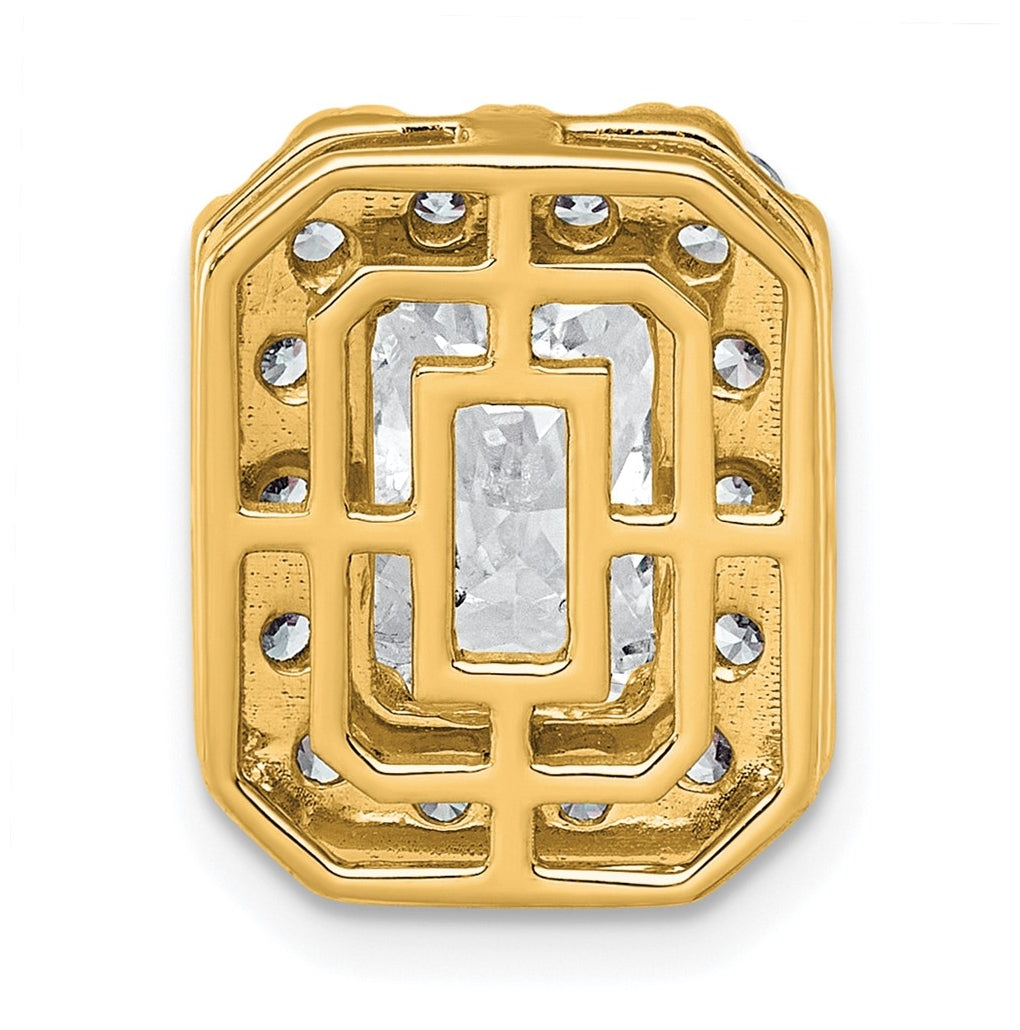 14K Yellow Or White Gold Certified Lab Grown Diamond VS+ F+ Radiant Complete Halo Chain Slide Pendant