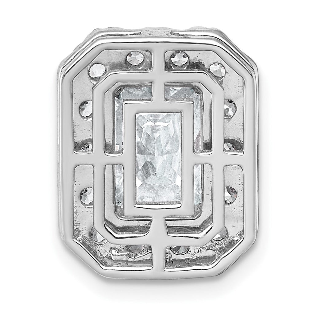 14K Yellow Or White Gold Lab Grown Diamond VS+ F+ Radiant Complete Halo Chain Slide Pendant