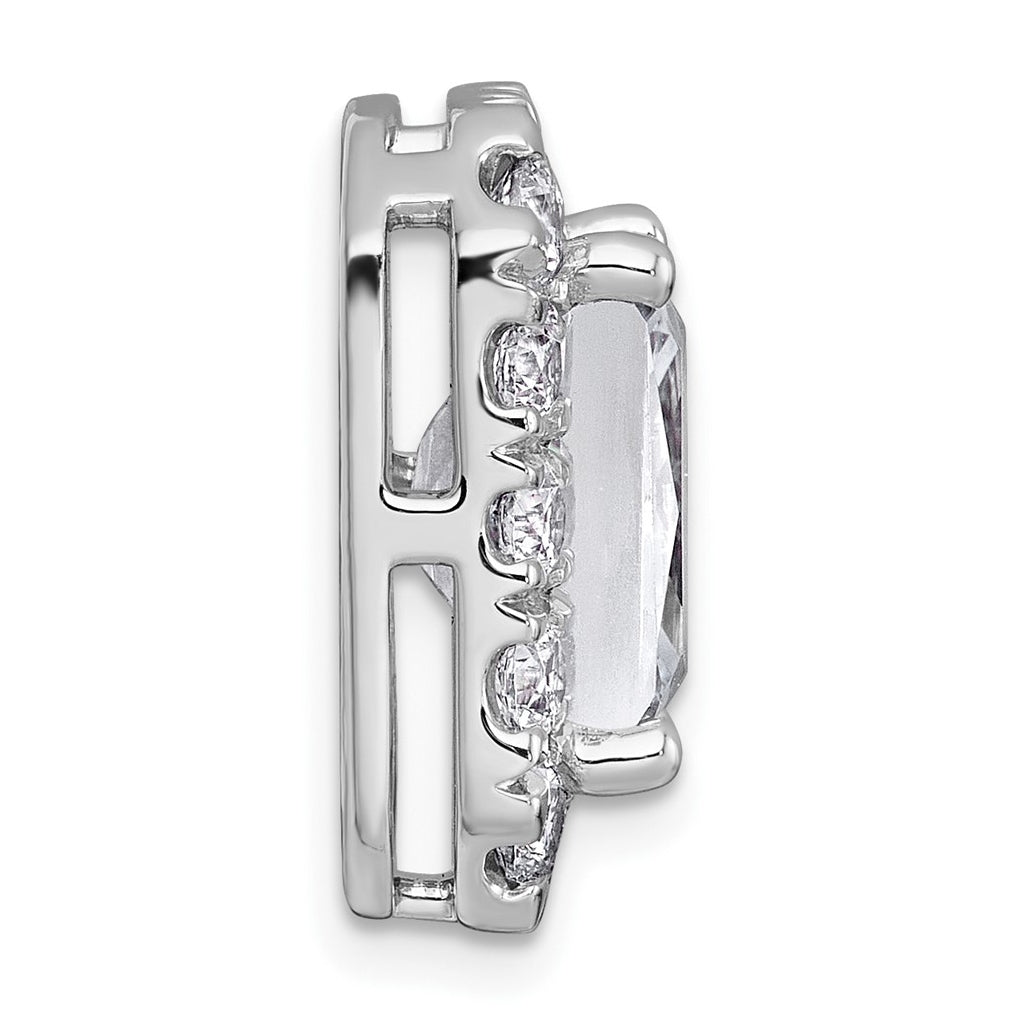 14K Yellow Or White Gold Lab Grown Diamond VS+ F+ Radiant Complete Halo Chain Slide Pendant