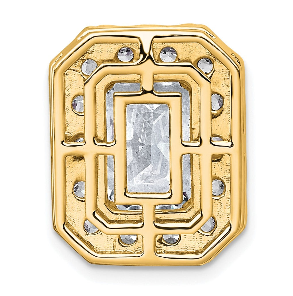 14K Yellow Or White Gold Certified Lab Grown Diamond VS+ F+ Radiant Complete Halo Chain Slide Pendant