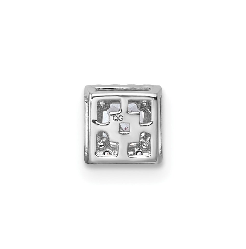 14K Yellow Or White Gold Lab Grown Diamond VS+ F+ Princess Complete Halo Chain Slide Pendant