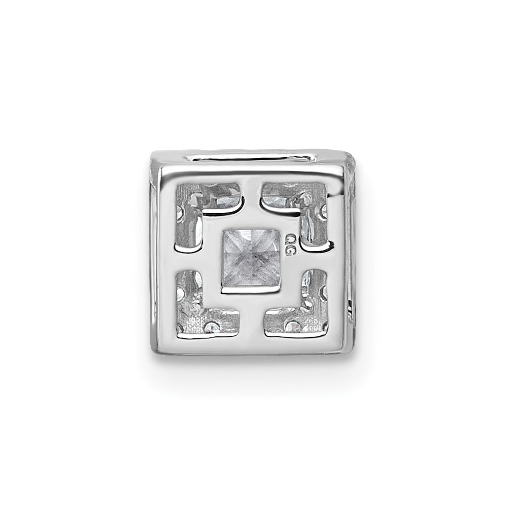 14K Yellow Or White Gold Lab Grown Diamond VS+ F+ Princess Complete Halo Chain Slide Pendant