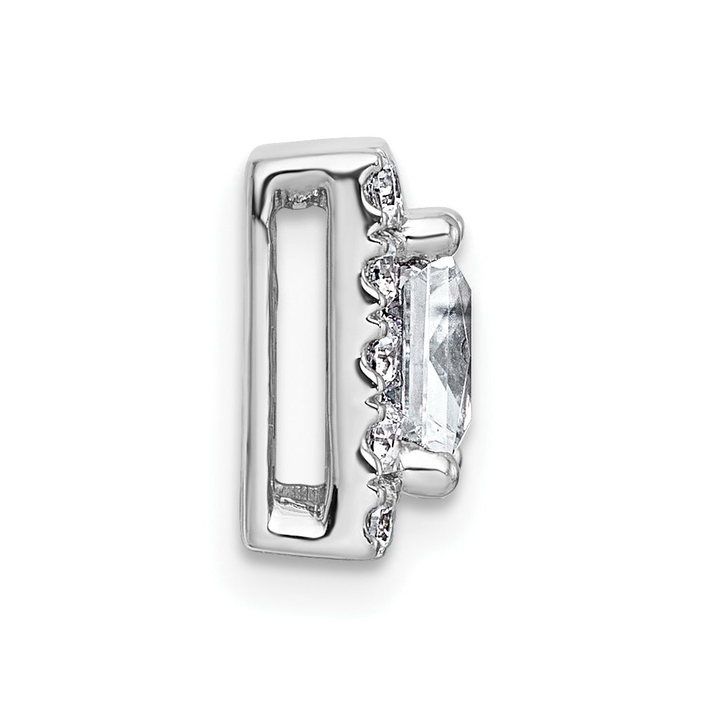 14K Yellow Or White Gold Certified Lab Grown Diamond VS+ F+ Princess Complete Halo Chain Slide Pendant