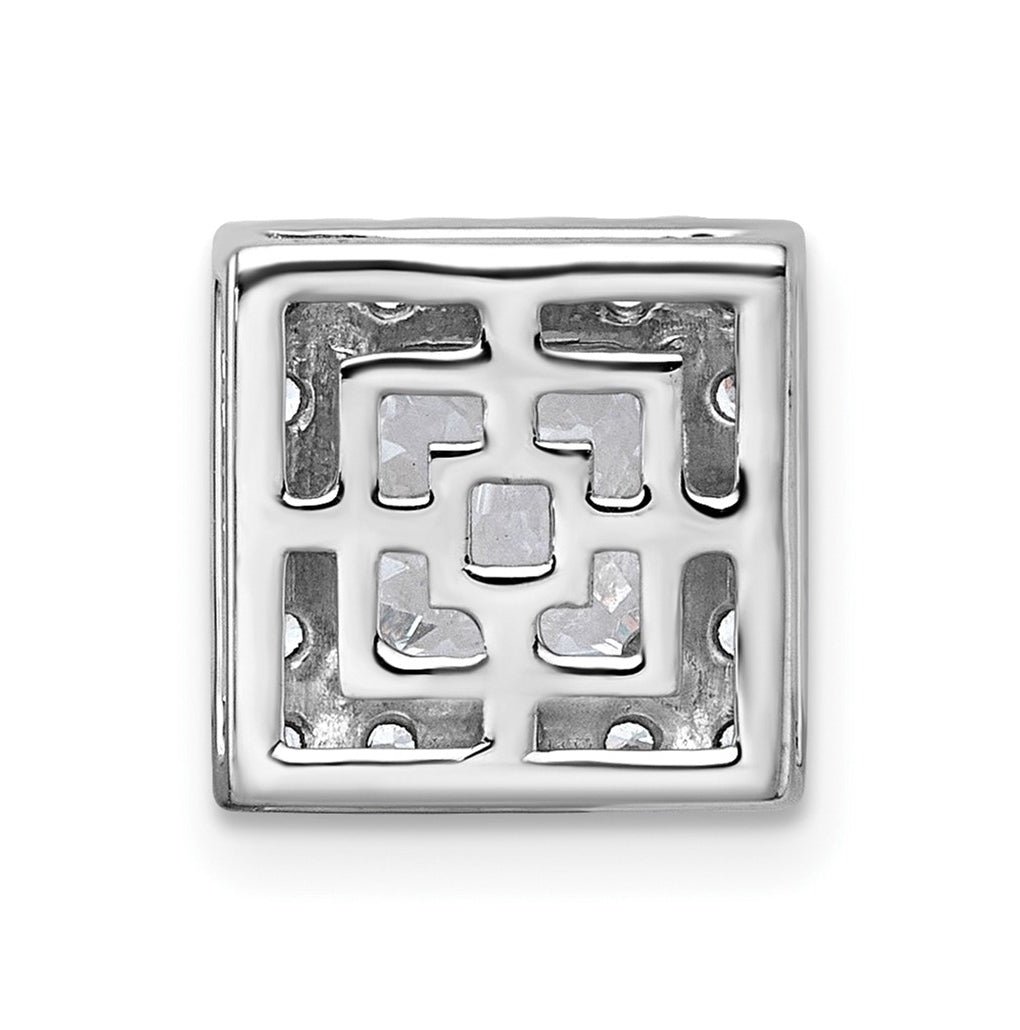 14K Yellow Or White Gold Certified Lab Grown Diamond VS+ F+ Princess Complete Halo Chain Slide Pendant