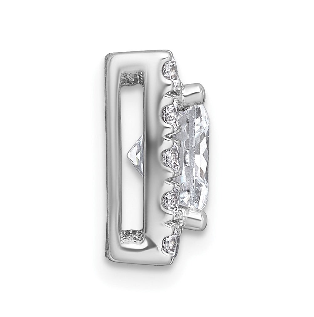 14K Yellow Or White Gold Certified Lab Grown Diamond VS+ F+ Princess Complete Halo Chain Slide Pendant